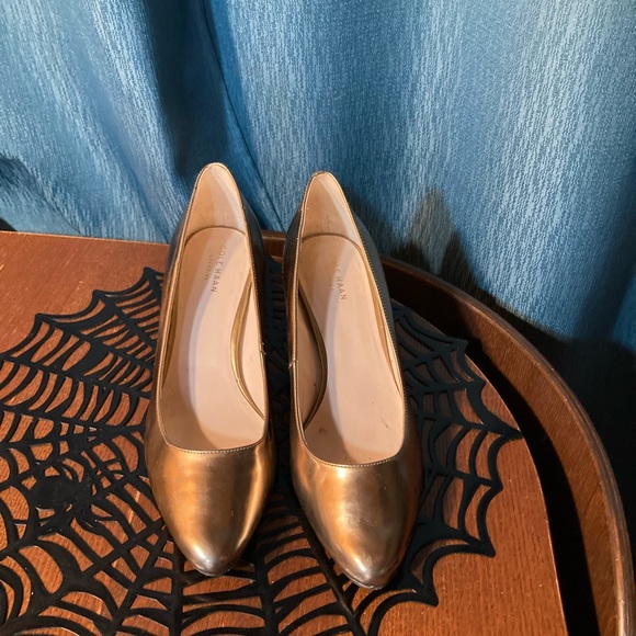 Cole Haan Grand OS Gold Kitten Heels - Picture 2 of 8